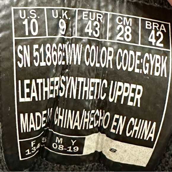 Skechers 4EWide Size 10 Sport After Burn M.Fit Slip On Preowned-Gray/Black - Picture 2 of 11